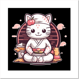 Sushi Cat Cute 2 Posters and Art